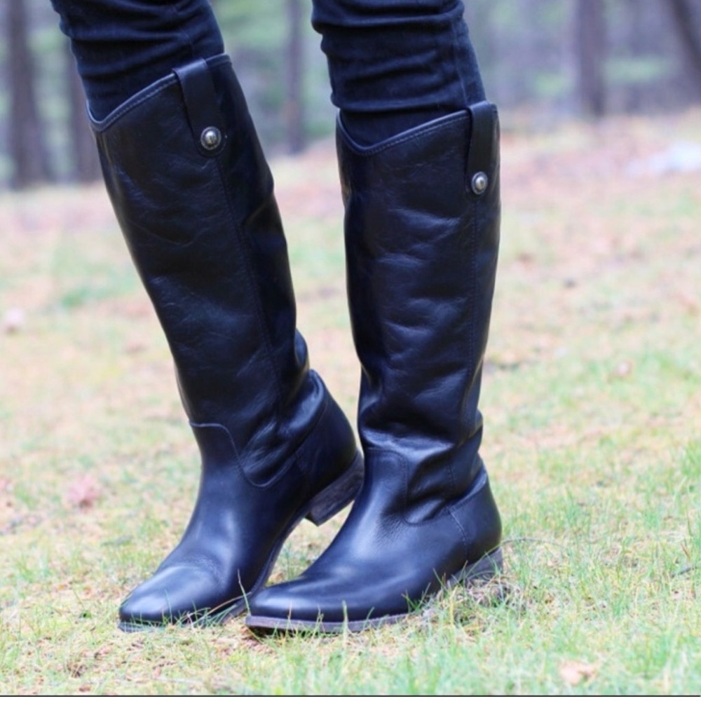 Frye Melissa Button Boot Women’s Black Leather Riding Boots - 7.5 B - Picture 4 of 16